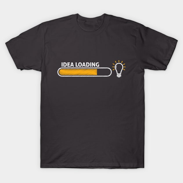 Idea Loading Shirt with Light Bulb and Loading Bar Long Sleeve T-Shirt by Aestrix